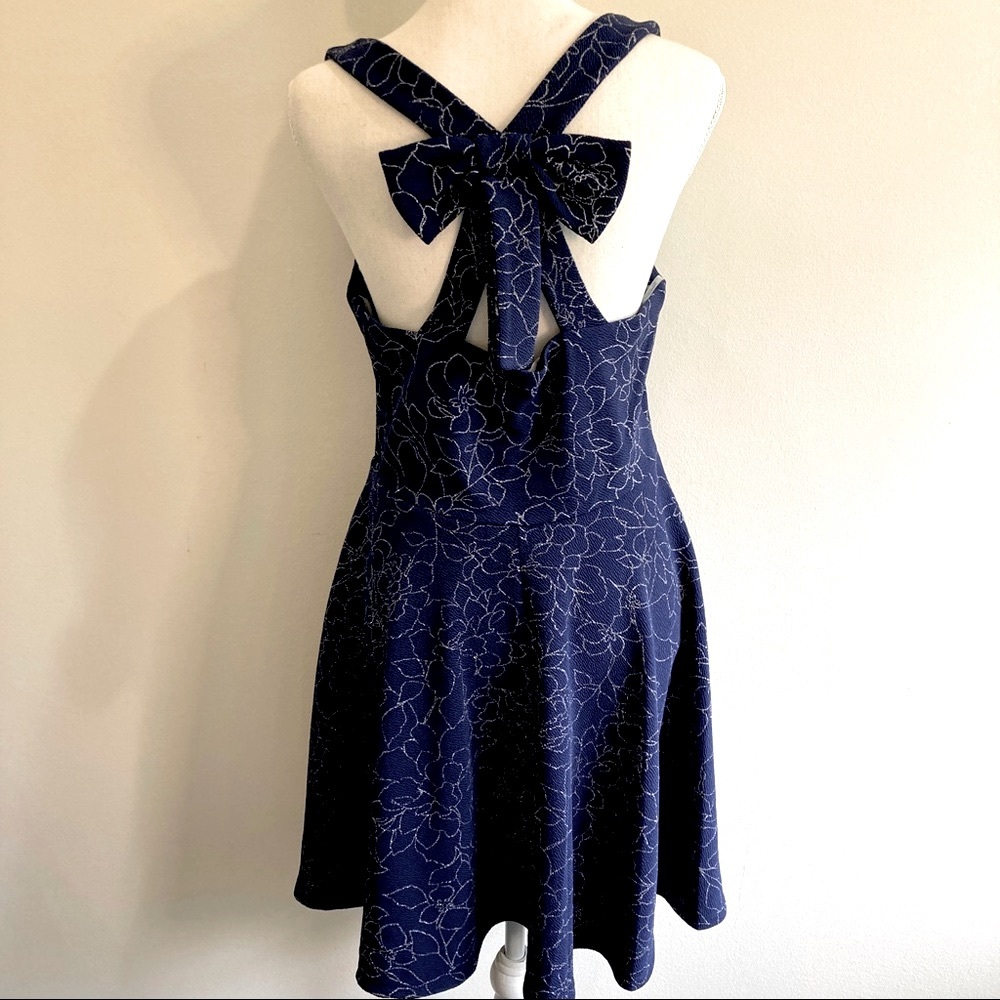 Row A Navy, Silver Pullover Sleeveless Party Dress